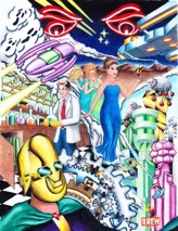 colored pencil rough draft sci fi pulp art