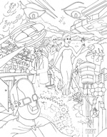 line art science fiction future pencil