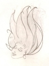 hair flowing sketch