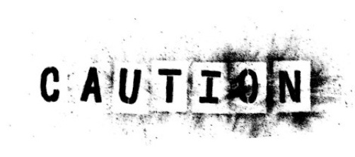 caution word art letters