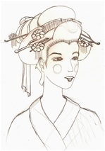 geisha sketch pencil