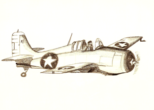 ww2 fighter sketch