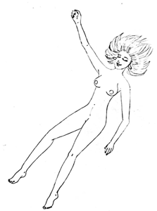 woman falling sketch